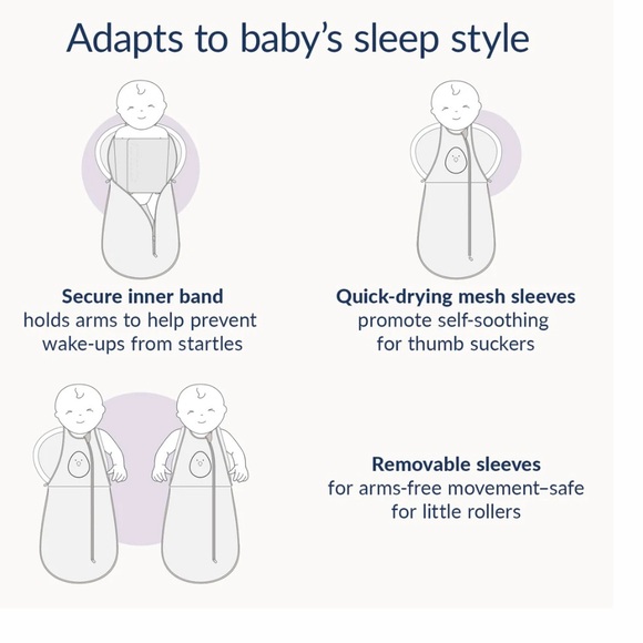 0-3m Zipper Swaddle Lot of 2 Nested Bean Happiest Baby Zip Sleep Sack Pod Nb - Picture 11 of 11